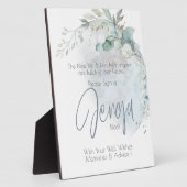 Hochzeit | Dusty Blue Over Over Moon in Liebe Fotoplatte (Seite)