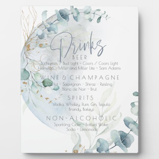 Hochzeit | Dusty Blue Over Over Moon in Liebe Fotoplatte (Vorderseite)