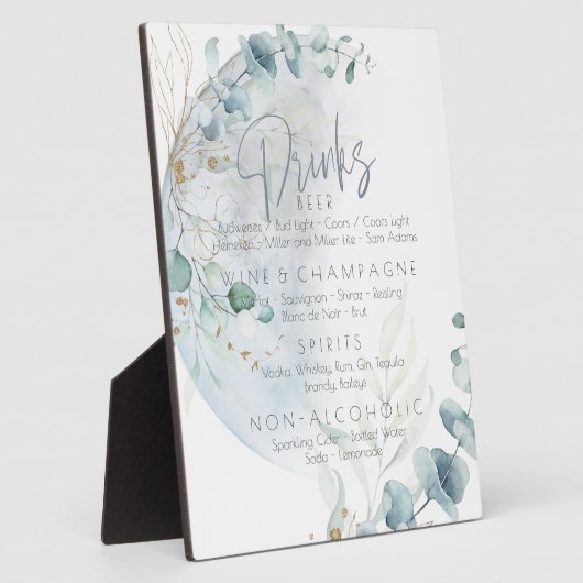 Hochzeit | Dusty Blue Over Over Moon in Liebe Fotoplatte (Seite)