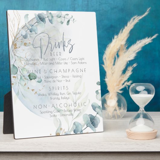 Hochzeit | Dusty Blue Over Over Moon in Liebe Fotoplatte (Seite)