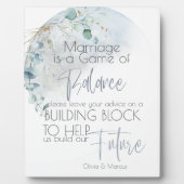 Hochzeit | Dusty Blue Over Over Moon in Liebe Fotoplatte (Vorderseite)