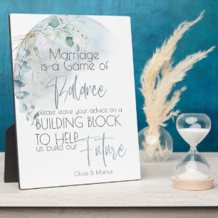 Hochzeit Dusty Blue Over Over Moon in Liebe Fotoplatte