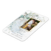 Hochzeit | Dusty Blue Over Over Moon in Liebe Magnet (Linke Seite)