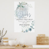 Hochzeit | Dusty Blue Over Over Moon in Liebe Post Poster (Küche)
