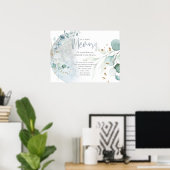 Hochzeit | Dusty Blue Over Over Moon in Liebe Poster (Heimbüro)