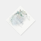 Hochzeit | Dusty Blue Over Over Moon in Liebe Serviette (Ecke)