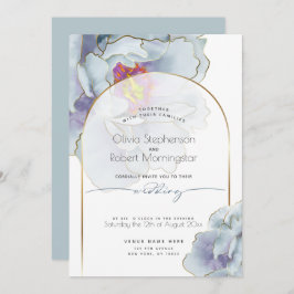 HOCHZEIT | Dusty Blue Tropical Peony Einladung