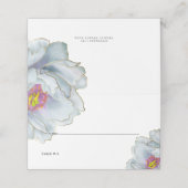 Hochzeit | Dusty Blue und Lilac Exotic Floral Platzkarte (Außenseite Aufgefaltet)