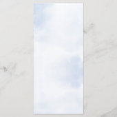 Hochzeit Dusty Blue Wasserfarbe Elfenbeinküste Blu Menükarte (Rückseite)