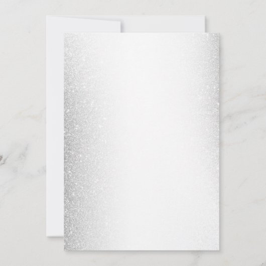 Hochzeit Dusty Blue Watercolor Blume Silver Einladung (Rückseite)