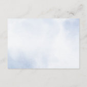 Hochzeit Dusty Blue Watercolor Elfenbeinfarbene Bl Begleitkarte (Rückseite)