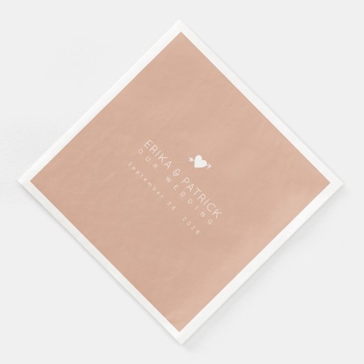 Hochzeit-Dusty-Rose elegant gestaltet Serviette (Ecke)