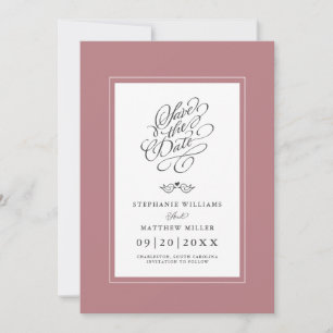 Hochzeit Dusty Rose Kalligrafie Printable Digital Save The Date