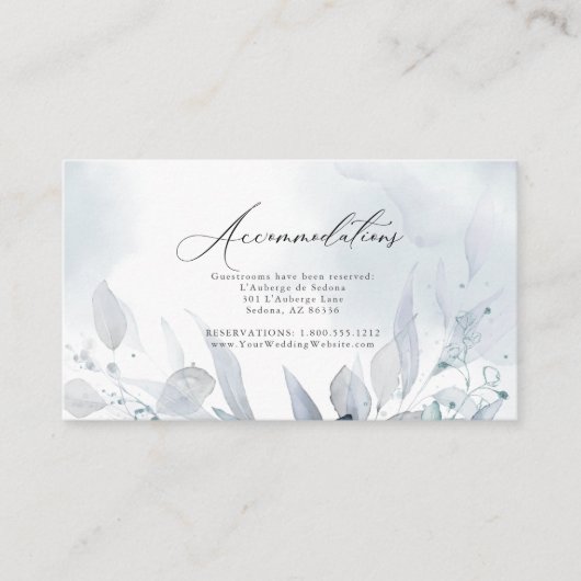 Hochzeit | Dusty Watercolor Foliage Enclosure Card Begleitkarte (Vorderseite)