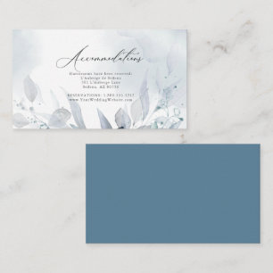 Hochzeit   Dusty Watercolor Foliage Unterkünfte Begleitkarte