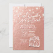 Hochzeit EAT Drink & Be Verheiratet Mason Jar Rose Einladung (Vorderseite)