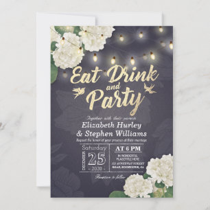 Hochzeit EAT Drink & Party Hydrangeas String Light Einladung