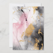 HOCHZEIT | Ebony Rose und Gold Abstrakter Marmor Einladung (Rückseite)
