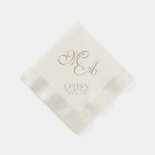 Hochzeit Ecru CHEERS! Standard Cocktail Napkin Serviette