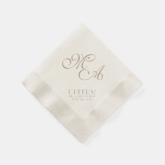 Hochzeit Ecru CHEERS! Standard Cocktail Napkin Serviette (Ecke)