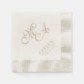 Hochzeit Ecru CHEERS! Standard Cocktail Napkin Serviette (Vorderseite)