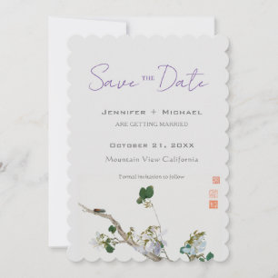 Hochzeit Ehe Minimalistische Kalligrafie Floral Save The Date