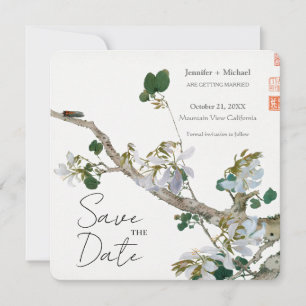 Hochzeit Ehe Minimalistische Kalligrafie Floral Save The Date