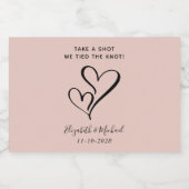 Hochzeit einen Schuss, den wir dem Knoten Blush Pi Alkoholflaschenetikett (Einzelnes Label)