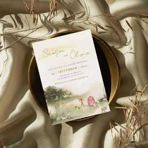 Hochzeit eines Aquarellhauses Einladung