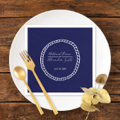 Hochzeit eines blauen Nautiks Serviette