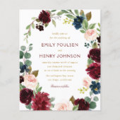 Hochzeit eines Bordeaux-Blumenkranzes (Vorderseite)