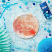 Hochzeit eines modernen Korallenriffs in Aquarelle Pappteller (Party)