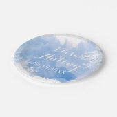 Hochzeit eines modernen Korallenriffs in Aquarellf Pappteller (Schrägansicht)