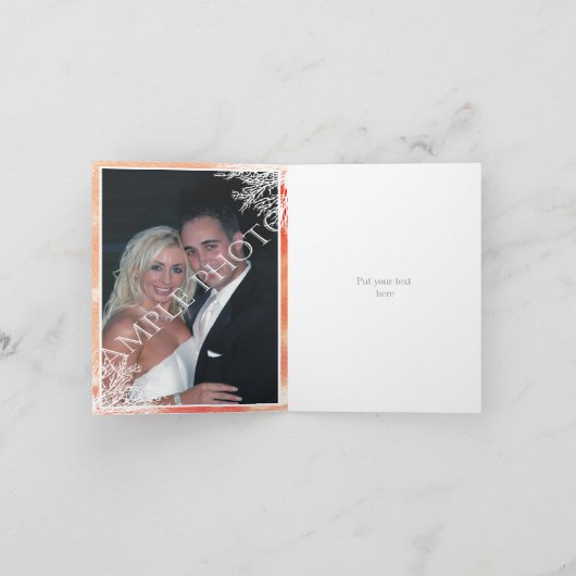 Hochzeit eines modernen Korallenriffs mit Aquarell Dankeskarte (Innenseite)