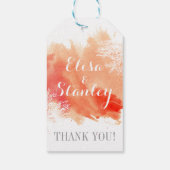 Hochzeit eines modernen Korallenriffs mit Aquarell Geschenkanhänger (Rückseite)