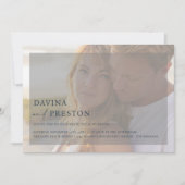 Hochzeit eines modernen Navy-Script-Fotos Einladung (Vorderseite)