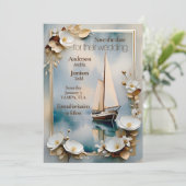 Hochzeit eines Schiffes Save The Date (Stehend Vorderseite)