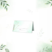 Hochzeit eines strahlenden, grünen botanischen Gli Platzkarte