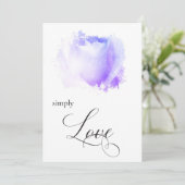 " Hochzeit EINFACH LIEBE Pastel Rose Blume Einladung (Stehend Vorderseite)