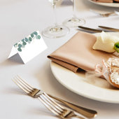 Hochzeit Einfache Elegante Grüne Eukalyptus-Blätte Platzkarte