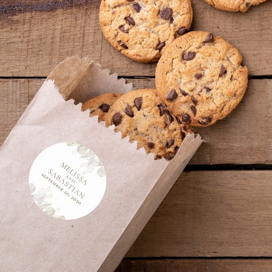 Hochzeit Einfache Elegante Schönheit Grün Runder Aufkleber