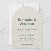 Hochzeit Einfache Florale Smaragdgrün Einladung (Vorderseite)