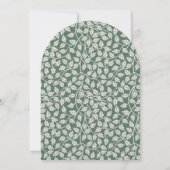 Hochzeit Einfache Florale Smaragdgrün Einladung (Rückseite)
