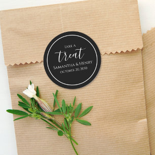 Hochzeit Einfache Kalligrafie Schriftzug Geschenk  Runder Aufkleber