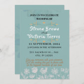 Hochzeit Einfache, weiße Blume, Aquarell Einladung (Vorne/Hinten)