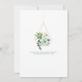 Hochzeit einladen Sukkulent Cactus Watercolor Gree Einladung (Rückseite)