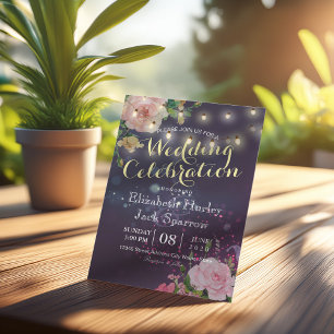 Hochzeit Einladende Blumenstrauenleuchten Lila Spa Einladung