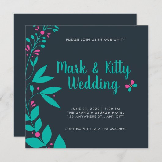 Hochzeit Einladung (Vorne/Hinten)