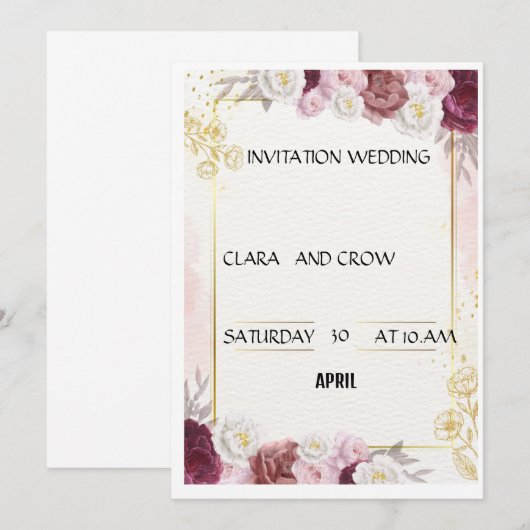 HOCHZEIT EINLADUNG (Vorne/Hinten)