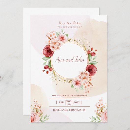 Hochzeit Einladung (Vorne/Hinten)